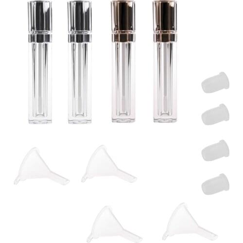 4pcs 8ml Mini Travel Lip Gloss Empty Tube Sample Test Containers Set
