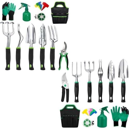 Garden Tool Set 11 Pieces Gardening Work Gifts Outdoor Hand Tools Kit for Men and Women Including Trowel Transplanter