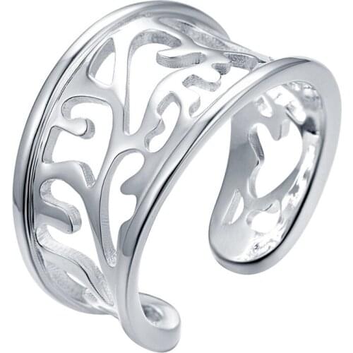 2020 new design Silver color finger ring hollow fashion unisex jewelry good quality Factory Outlet