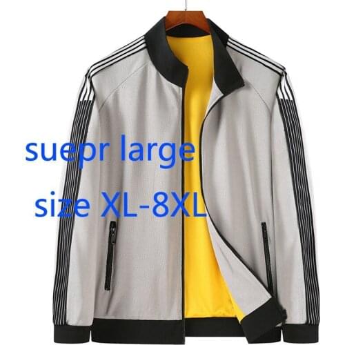 New Arrival Super Large Autumn Young Men Stand Collar Knitted Jacket Fashion Casual Coat Plus Size XL 2XL 3XL4XL 5XL 6XL 7XL 8XL