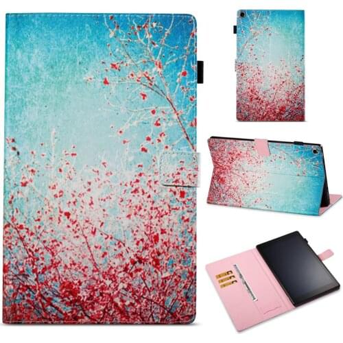 Painted PU Leather Magnetic Folding Cover For Amazon New Fire HD10 2017 Case PC Hard Back Tablet Shell for Fire HD 10 2017 Case