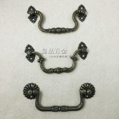 Wholesale Antique drawer handle Zinc alloy handle Retro pull the door Decoration Cabinet Handle Get screw