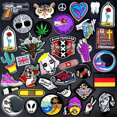 Turntable Band-aid Cloth Mend Decorate Iron On Patch Clothes Apparel Sewing Decoration Applique Sew On Patches For Clothing