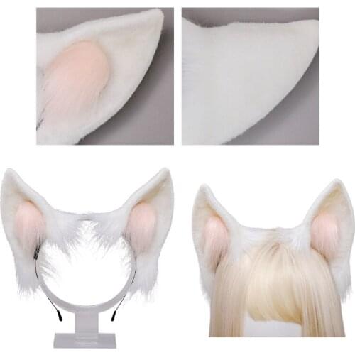 Fluffy Ear Anime Cosplay Hair Accessory Puffy Ears Charming Foxes Headband Simulated Lovely Headdress for Costume Party