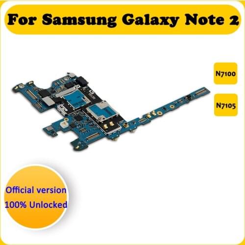 LISFG 100% Unlocked For Samsung Galaxy Note 2 N7100 N7105 Motherboard,For Samsung Galaxy Note 2 Mainboard With Android System