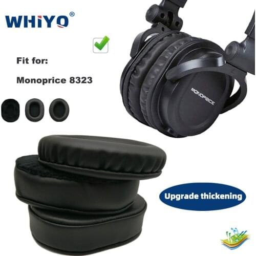 Replacement Ear Pads for Monoprice 8323 Headset Parts Leather Cushion Velvet Earmuff Earphone Sleeve Cover