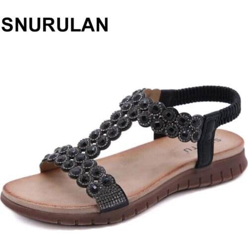 SNURULAN Fashion Sandals Women Summer Shoes Flat Casual Women Beach Sandals Soft Comfortable Ladies Holiday Shoes Plus Size 41