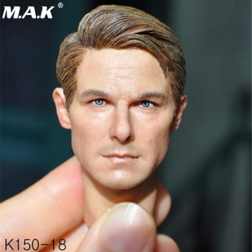 In Stock 1/6 Scale K150-18 Male Head Sculpt Model Tom Cruise Short Hair Head Carving For 12‘’ PH Figure Body Doll