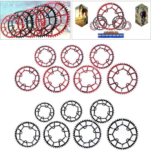 Bike Chainring 40T~52T 104BCD MTB Road Bicycle Chainwheel Bicycle Round Narrow Wide Chain Ring Repair Sprockets Component Parts