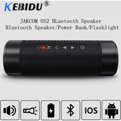 Kebidu Jakcom OS2 Outdoor Bluetooth 4.1 Speaker Waterproof 5200mAh Power Bank Bicycle Portable Subwoofer Bass Speaker LED light