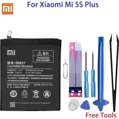 Xiao Mi BM37 For Xiaomi Mi 5s Plus International Version Cellphone Battery 3800mAh High Capacity PCB Lithium Polymer Battery