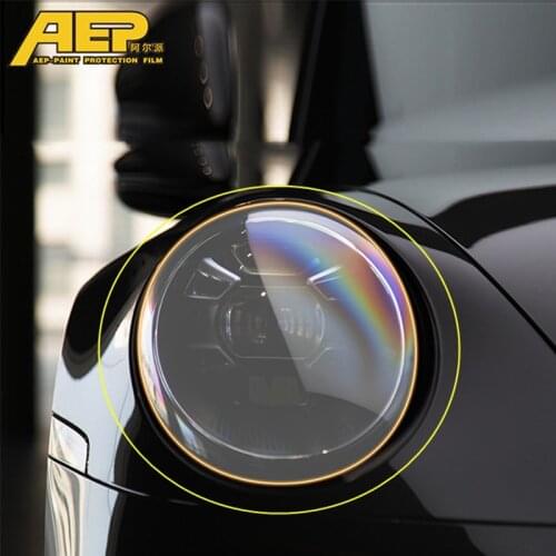 AEP Car Headlight Protective Film Transparent Blackened TPU Sticker for Porsche 911（922）2019 2020 Car Accessories