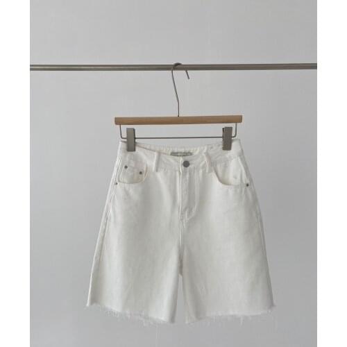 2021 New White Jeans Shorts High Waist Ripped Tassel Denim Shorts Women Casual Wear Summer Shorts