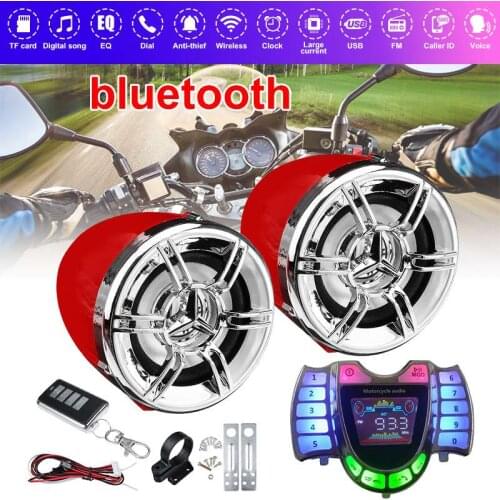 Bluetooth Motorcycle Studio Audio Sound System Stereo Speaker FM Radio MP3 Music Player Anti-theft Alarm System Remote Control