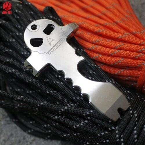 1PCS Multifunctional Pocket Tool EDC Mini Crowbar Bottle Opener Wrench Outdoor Skeleton Hiking Camping