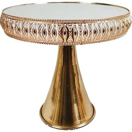 1pcs gold crystal mirror cake tray Cupcake Dessert Display Decoration Tools