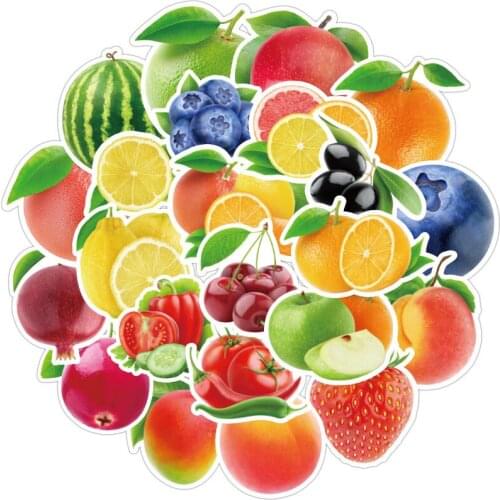 100Pcs Cartoon Fresh Fruit Vegetables Stickers For Kids DIY Laptop Cup Dish Refrigerator Suitcase Education Toy Gifts Labels