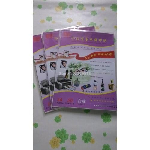 30 pieces/lot) A3 white color background inkjet water transfer printing decal paper