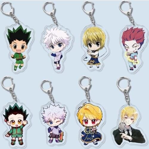 32Pcs/lot HUNTER x HUNTER Anime Two-sided Keychain Killua Zoldyck Kurapika Key Chains Cosplay Acrylic Pendant Keyring
