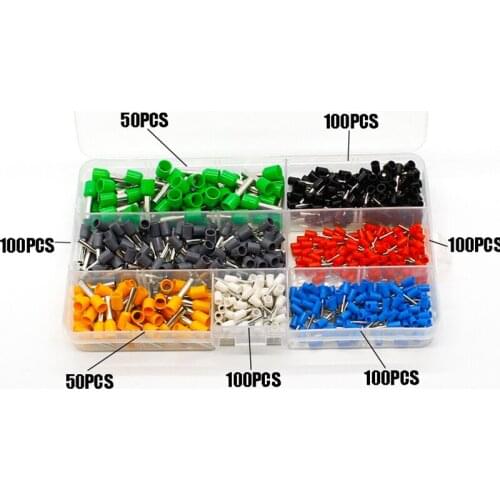600 Pz Filo di Rame Crimp Tubo Connettore Vanga Isolato Cavo terminale del Cavo Terminale Filo Kit FAI DA TE Set di Utensili A M