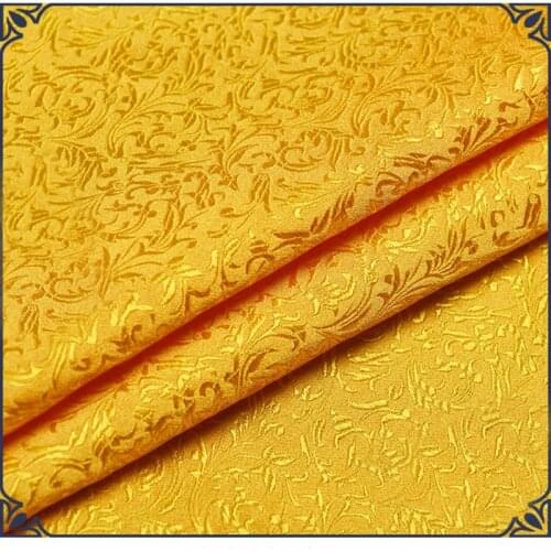 75x 100cm Metallic Jacquard Brocade Fabric,yellow wheat floral pattern 3D jacquard yarn dyed fabric for Womens Coat Dress Skirt