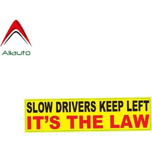 Aliauto Caution Car Sticker Slow Drivers Must Keep Left Its The Law Cover Scratch Accessories PVC Decal for Kia Rio 4,20cm*5cm