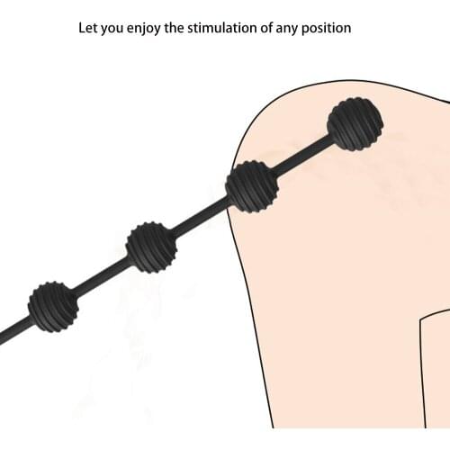 Soft Silcione Anal Plug Beads Long Orgasm Vagina Clit Pull Ring Ball Butt Plug Toys Adults Women Stimulator Anal Sex Accessories