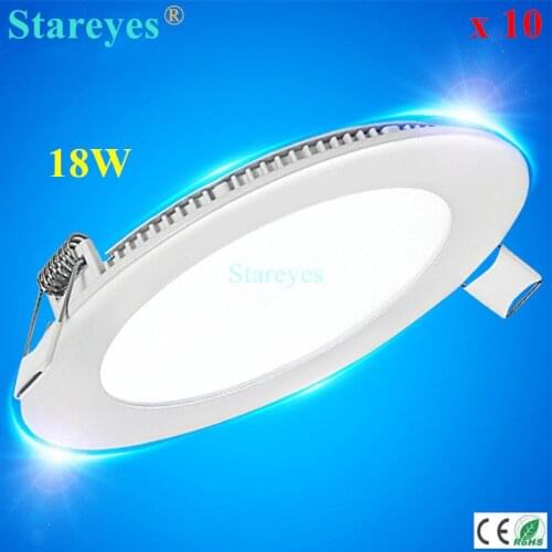 Free shipping 10 pcs Round led panel light 18W 1600LM AC90-265V 2835 SMD lamp droplight downlight ceiling lighting bulb