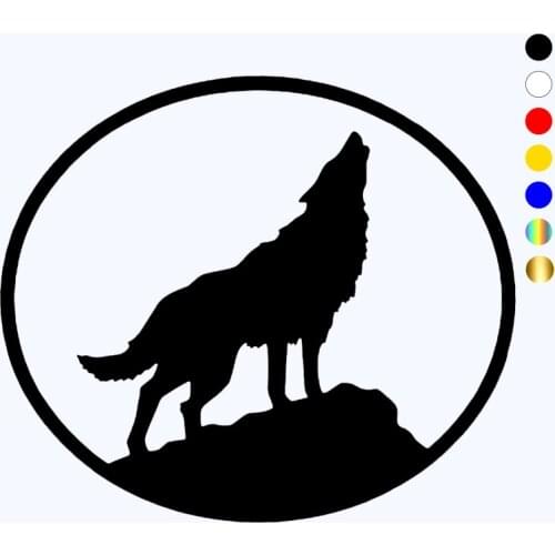 CK2536#17*15cm Howling wolf funny car sticker vinyl decal silver/black car auto stickers for car bumper window car decorations