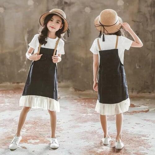 Childrens Clothing Toddler Girls Sets Cotton T-shirts + Overalls Skirts Baby Fashion Girl Sets For Girls Kids Clothes Shirt Sho
