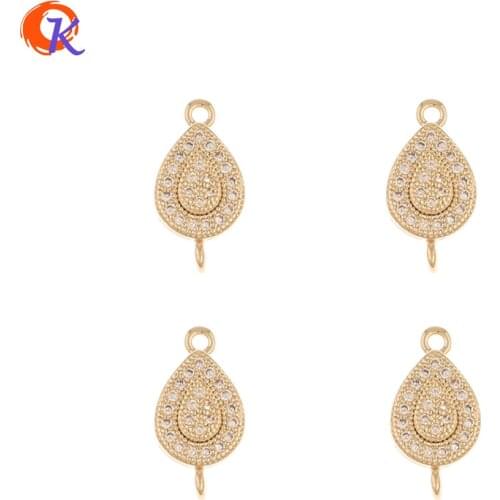 Cordial Design 50Pcs 7*14MM Jewelry Accessories/CZ Charms/Earring Findings/Drop Shape/Hand Made/Bracelets Connectors/DIY Making