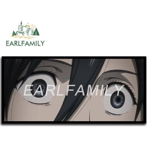 EARLFAMILY 13cm x 5.9cm for Attack on Titan Eyes Anime Car Stickers Funny Fine Decal Vinyl Car Wrap Refrigerator Scratch-Proof