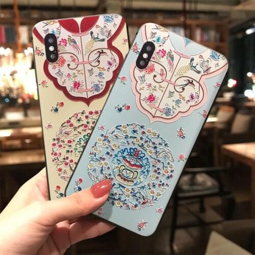 Elegant Cheongsam 3D Embossed Phone Case For iPhone X XS XR 11 12 Pro MAX 6 7 8 Plus SE2 Capa Soft Back Covers Matte Phone Cases