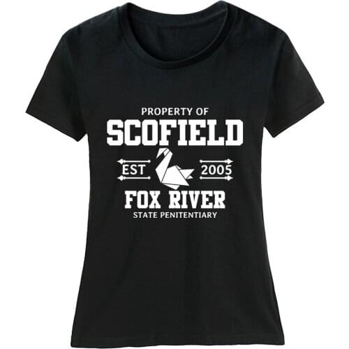 Cotton Girl Woman Short Sleeve T Shirt Prison Break Fox River Paper Crane Duck Swan Scofield Couple Clothes Summer ZIIART