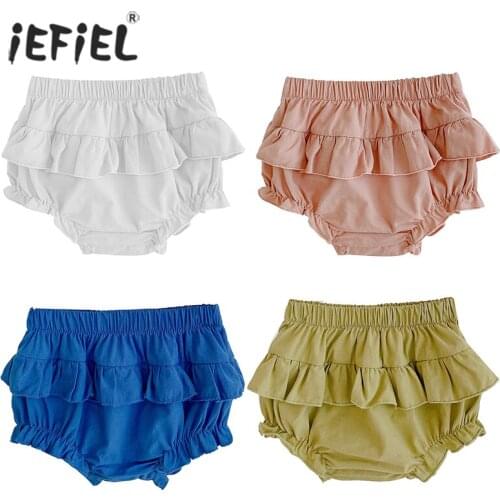 Cotton Ruffle Baby Girls Boys Bloomers Shorts Elastic Waistband Cute Pants Tutu Design Infant Short Diaper Cover Set беби-блумер