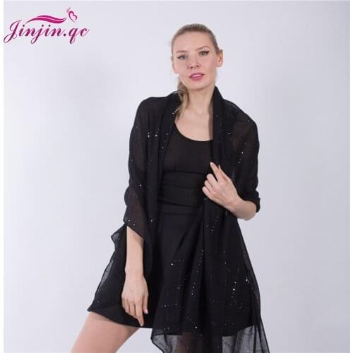 Jinjin.QC Fashion Women Solid Sequins Scarf Summer Beach Shawls and Pashmina Echarpe Foulard Femme Muslim Hijab Drop Shipping