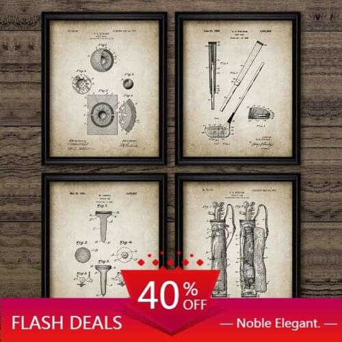 Canvas Painting Vintage Golf Patent Print and Posters Golf Blueprint Mancave Wall Art Wall Pictures Home Room Wall Decoration