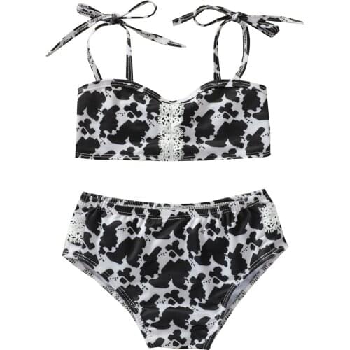 Ma&Baby 0-3Y Summer Leopard Child Baby Kid Girl Bikinis Set Lace Ruffles Tops Shorts Swimsuit For Girls Beachwear Swimwear DD15
