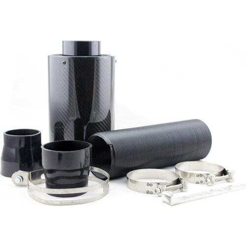 76mm 3" Car Carbon Fiber Induction Air Intake Filter Kit Filter Box Cold Air Intake Bellows System Part Intake Hose