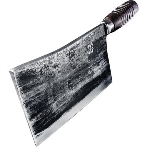 Forged Full-Tang Butcher Chef Knife Chinese Choping Slicing Meat Cleaver Chopper Kitchen Bone Cutter High Hardness Knife