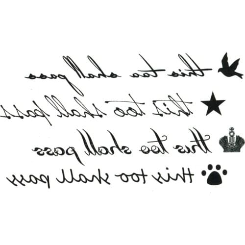 English alphabet and footprints Swallows waterproof tattoos men and women henna tattoo sleeves sleeve tattoo crown tatuajes