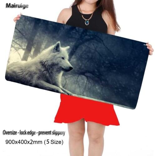 Mairuige Wolf Free Shipping XL Speed/Control Version Large Gaming Locking Edge Mousepad Keyboards Mat Computer Game Tablet