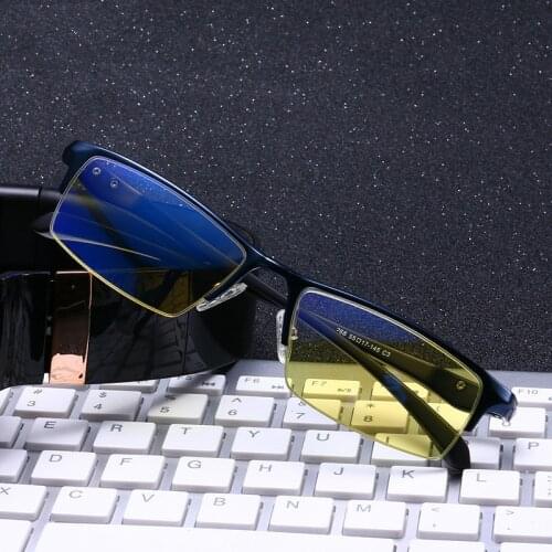 2019 Aluminum Frame Men Computer UV400 Optical Glasses Antifatigue Radiation Protect Classic Myopia Goggle Cycling Eyewear