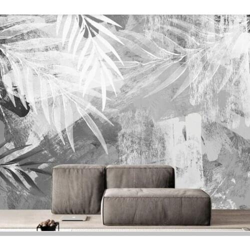 Papel de parede Nordic modern abstract art leaf plant 3d wallpaper,living room tv wall bedroom wall papers home decor bar mural