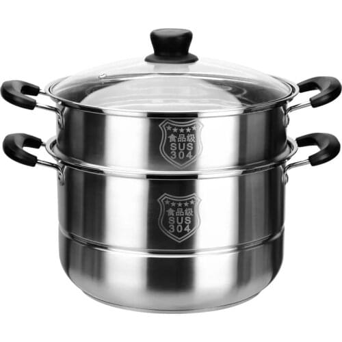 Steamer Stainless Steel Household Multi-layer Thickened Double Bottom Steamer Soup Pot Gas Universal Induction Cooker Pot