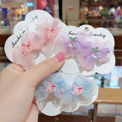 2020 Lace Bows Hair Clip Headdress Girls Baby Hairclips Headband Cartoon Girl Bowknot Hair Clip Baby Barrettes Hair Accessories