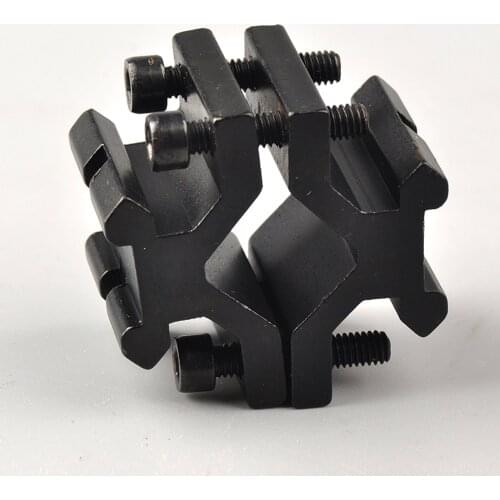 Adjustable Universal Double Rail 20mm Picatinny/weaver Rail Barrel Mount Adapter for Scope Rifle Flashlight Shotgun Converter