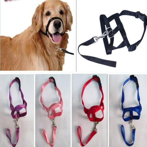 No Pull Bite Straps Harness Head Collar Adjustable Leader Belt Dog Collar Muzzle Dog Safety Halter Training Leash Leader