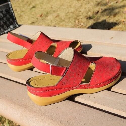 Woman Summer Vintage Wedges Sandals Buckle Casual Sewing Women Shoes Female Ladies Platform Retro Sandalias Plus Size