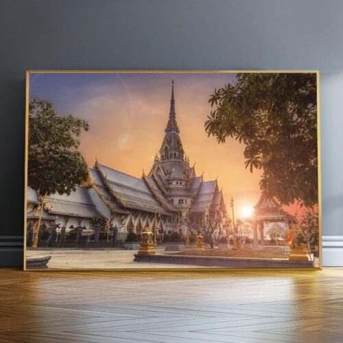 Modern Thailand Building Wall Art Canvas Poster Sunshine Grand Palace Landscape Picture Print For Living Room Home Decoration